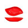 International Tableware, Inc Crimson Red 2-1/2oz Ceramic Leaf Shaped Fruit Dish - FAW-5-CR 