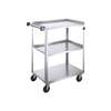 Lakeside 22-3/8inx39-1/4inx37-1/4in 3-Tier Stainless Steel Utility Cart - 444A 