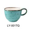 Yanco China Lyon Turquoise Glazed Porcelain 7oz Freeform Tea Cup - LY-001TQ 