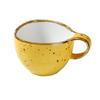 Yanco China Lyon Yellow Speckled Glazed Porcelain 7oz Freeform Tea Cup - LY-001YL 