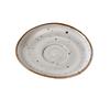 Yanco China LY-002 Lyon Brown Speckled Glazed Porcelain 6.5"L Freeform Saucer 