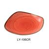 Yanco China Lyon Coral Speckled Glazed Porcelain 5.75"L Freeform Plate - LY-106CR 