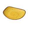 Yanco China Lyon Yellow Speckled Glazed Porcelain 5.75"L Freeform Plate - LY-106YL 