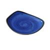 Yanco China Lyon Blue Speckled Glazed Porcelain 7.25"L Freeform Plate - LY-107BU 