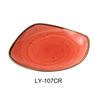 Yanco China Lyon Coral Speckled Glazed Porcelain 7.25"L Freeform Plate - LY-107CR 