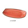 Yanco China Lyon Coral Speckled Glazed Porcelain 13in x 7.5in Plate- 1dz - LY-213CR 
