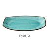 Yanco China Lyon Turquoise Glazed Porcelain 15in x 8.5in Plate- 1dz - LY-215TQ 