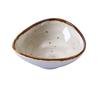 Yanco China LY-404 Lyon Brown Glazed Porcelain 5oz Triangular Sauce Bowl 