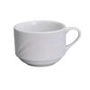 Yanco China MM-1-S Miami Bone White Porcelain 7.5oz Embossed Cup - 3dz 