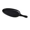Yanco China Moderne Matte Black Melamine 14.5inx 6.5in Pan Plate with Handle - MO-808BK 