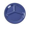 Yanco China MS-710BU Milestone Blue Melamine 10.25in dia. 3-Compartment Plate 