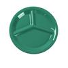 Yanco China MS-710GR Milestone Green Melamine 10.25in dia. 3-Compartment Plate 