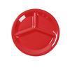 Yanco China MS-710RD Milestone Red Melamine 10.25in dia. 3-Compartment Plate 