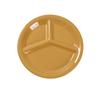 Yanco China MS-710YL Milestone Yellow Melamine 10.25in dia. 3-Compartment Plate 