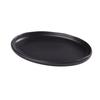 Yanco China NB-208 Noble Black Porcelain 8.1in x 5.5in Oval Rolled Edge Plate 