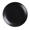 Yanco China NB-312 Noble Black Porcelain 12.5in dia. Rolled Edge Coupe Plate 