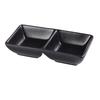 Yanco China NB-4032 Noble Black Porcelain 3oz Double Sauce Dish - 3dz 