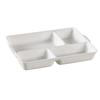 Yanco China NC-4420 Nu-Classic White Melamine 9.5in x 7in 4 Compartment Plate 