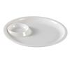 Yanco China NC-7521 Nu-Classic White Melamine 10in dia. Tray with Sauce Compartment 