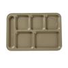 Yanco China NC-801S Nu-Classic Sand Melamine 14in x 10in 6 Compartment Tray- 1dz 