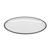 GET OP-1291-W/BK Settlement Bistro White Melamine 12.25in x 9in Plate - 1dz 