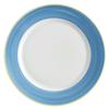 GET PA1601902324 Corona Calypso Blue Porcelain 9in dia. Rolled Edge Plate 
