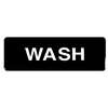 Thunder Group 9in x 3in "Wash" Compliance/Information Symbol Sign - PLIS9341BK 