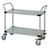 Quantum Food Service 48x24x37-1/2 304 Stainless Steel 2 Solid Shelf Utility Cart - WRSC-2448-2SS 