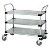 Quantum Food Service 48x24x37-1/2 304 Stainless Steel 3 Solid Shelf Utility Cart - WRSC-2448-3SS 