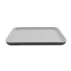 GET RS-128-WM/GRM Roca White/Gray Melamine 12in x 8in Rectangular Plate - 1dz 