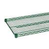 Thunder Group 24in x 30in Green Epoxy Coated Wire Shelf with Sleeve Clips - CMEP2430 