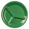 Thunder Group 10-1/4in Green 3 Compartment Melamine Plate - 1dz - CR710GR 