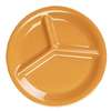Thunder Group CR710YW Yellow 10-1/4in 3 Compartment Melamine Plate - 1dz 