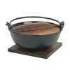 Thunder Group 24oz Cast Iron Japanese Noodle Bowl with Wooden Lid - IRPA001 