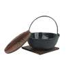 Thunder Group 32oz Cast Iron Japanese Noodle Bowl with Wooden Lid - IRPA002 