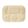 Thunder Group 13in x 9-1/2in Tan 6 Compartment Melamine Tray - 1dz - ML803T 