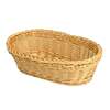 Thunder Group 11in x 7in x 3-1/2in Natural Tan Plastic Oval Basket - PLBB1107 