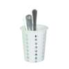 Thunder Group 4-1/4in White Plastic Perforated Flatware Cylinder - 1dz - PLFC001 