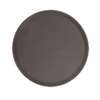 Thunder Group 14in dia Fiberglass Round Non Skid Serving Tray - Brown - PLFT1400BR 