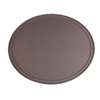 Thunder Group 22in x 27in Fiberglass Heavy Duty Oval Serving Tray - Brown - PLFT2700BR 