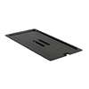 Thunder Group Full Size Slotted Food Pan Cover with Built-In Handle - Black - PLPA7000CSBK 