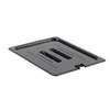 Thunder Group 1/2 Size Slotted Food Pan Cover with Built-In Handle Black - PLPA7120CSBK 