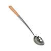 Thunder Group 6oz Stainless Steel Chinese Serving Ladle with Wooden Handle - SLLD309 