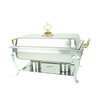Thunder Group 8qt Full Size Stainless Steel Deluxe Chafer with Brass Handle - SLRCF8533 