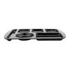 GET TL-151-BK Black Plastic 14.5in x 9.75in 6-Compartment Cafeteria Tray 