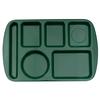 GET TL-151-HG Hunter Green Plastic 14.5in x 9.75in 6-Compartment School Tray 