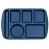 GET TL-151-NB Navy Blue Plastic 14.5in x 9.75in 6-Compartment Cafeteria Tray 