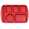 GET TL-151-R Red Plastic 14.5in x 9.75in 6-Compartment Cafeteria Tray 