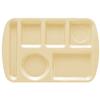 GET TL-151-T Tan Plastic 14.5in x 9.75in 6-Compartment Cafeteria Tray 