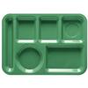 GET TL-152-FG Rainforest Green 13.75in x 9.8in 6 Compartment Cafeteria Tray 